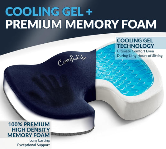 Memory Foam Seat Cushion — Ergonomic Office Chair Support