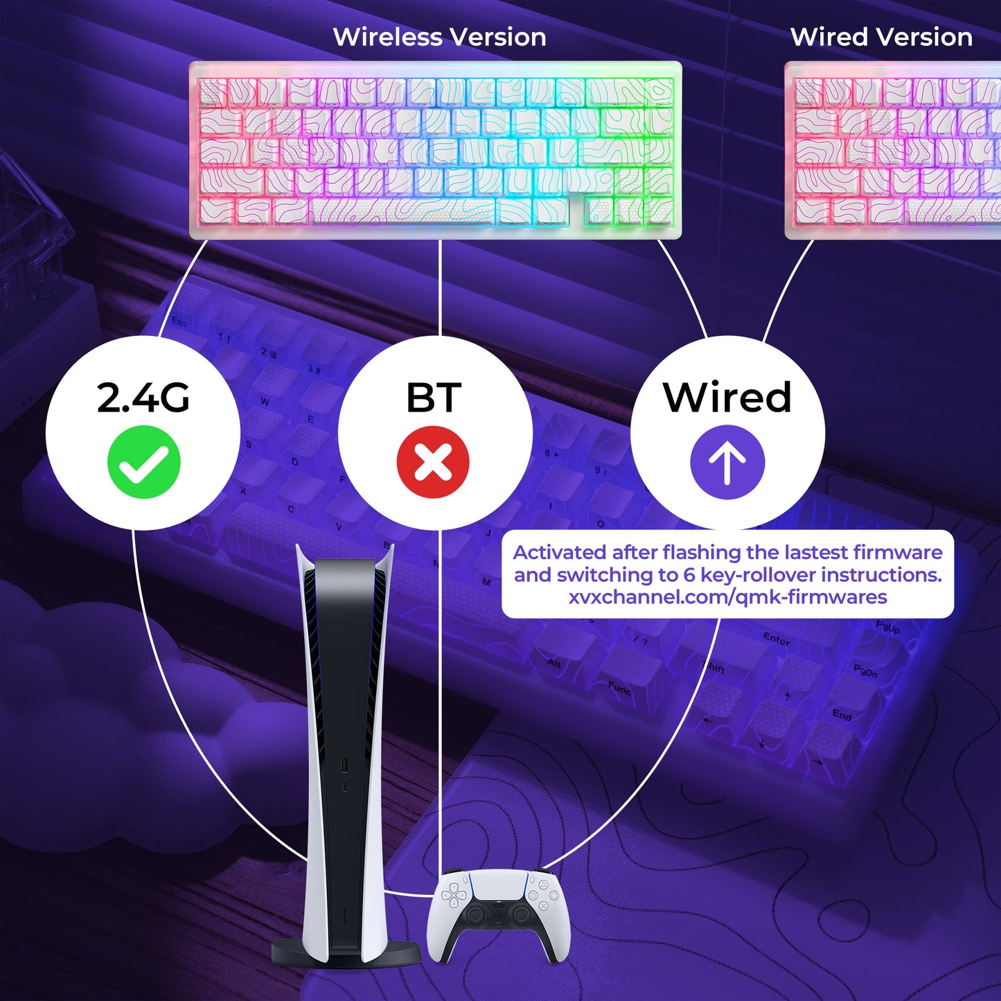 XVX M67 Mechanical Keyboard — Compact Tri-Mode, Hot-Swap
