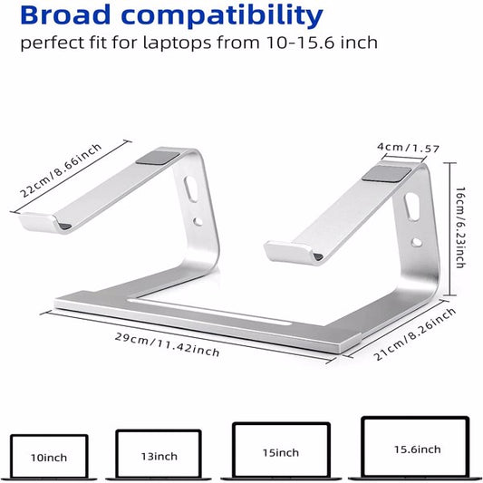 Aluminum Laptop Stand — Ergonomic Riser for 11–17in Laptops